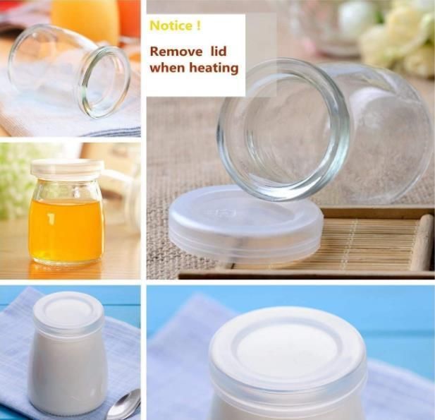 100ml 150ml 200ml Pudding Cup Glass Jar with Plastic Lid