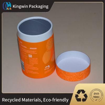 Free Design Printing Round Cardboard Empty Paper Tea Bags Box Silver Stamp Kraft Paper Tube Coffee Tea Packaging