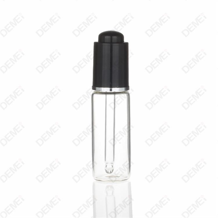 5ml-20ml Wholesale Cosmetic Packaging D19.5mm Stright Round Clear and Amber Serum Essential Oil Tube Glass Bottle with 13mm 18mm White Press Button Dropper Cap