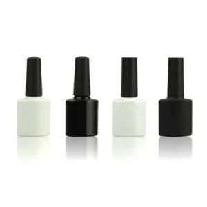 15ml Black White Empty Gel Nail Polish Glass Bottle with Brush for Manicure Oil