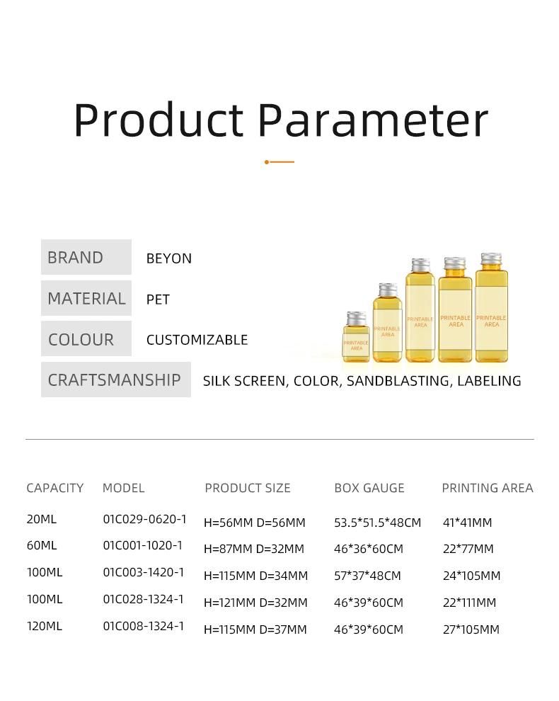 Square Plastic Bottle/Spray Bottle 20-120ml