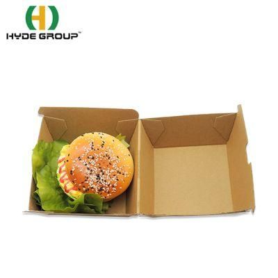 Eco Friendly Compostable Kraft Paper Burger Hamburger Box