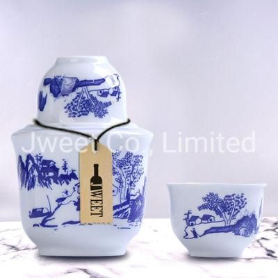Custom Decal Printing Sake Bottle Liquor Ceramic Pot Wine Bottle