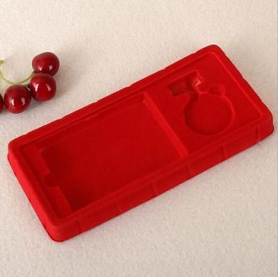 Custom Size Red Blister Flocking Plastic Packaging Box for Cosmetics