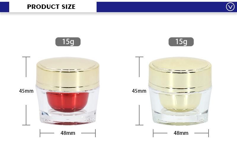 Luxury Acrylic Cosmetic Jar PMMA Empty Jars for Cream 15g