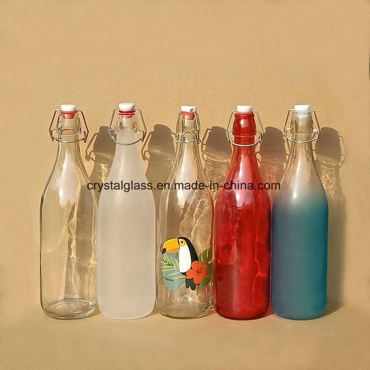 Custom Food Grade Milk Glass Bottle with Lid