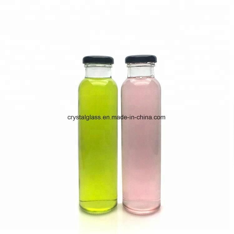 Hexagon Shaped Juice Ice Tea Glass Bottles with Caps Beverage Packing Bottle