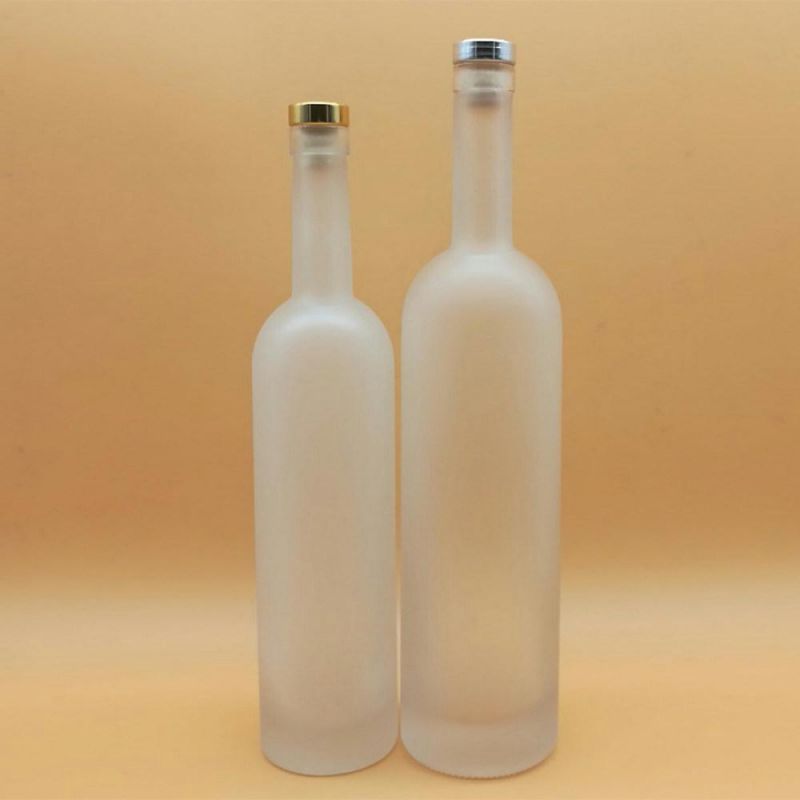 750ml round clear decorative glass wine bottle with cork top