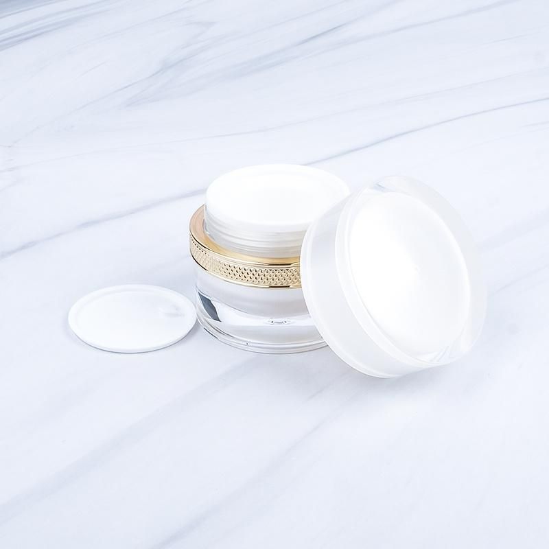 Hot Sale 15g 30g 50g White Luxury Cosmetics Cream Container Empty Acrylic Plastic Jars for Skin Care Cream