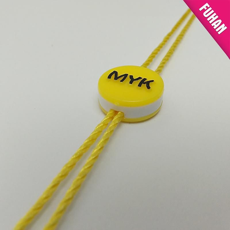 Custom Yellow Plastic Embossed Hanging String Seal Tag