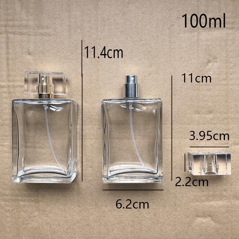 100ml Glass Spray Perfume Bottle Empty Refillable Transparent Travel Atomizer Mist Bottle Cosmetic Makeup Contain