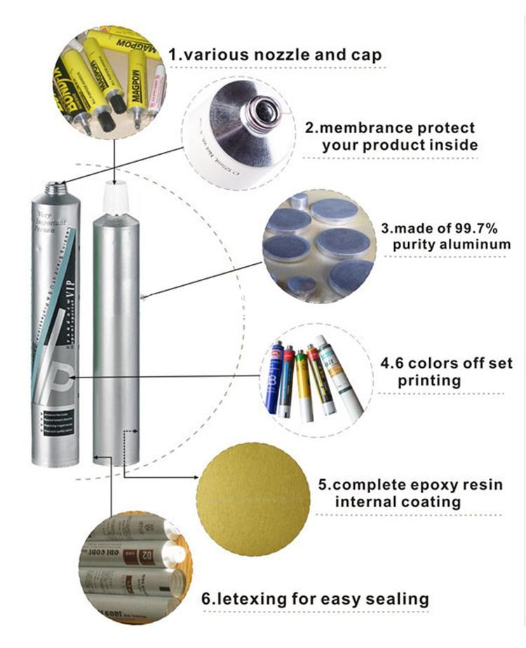 High Quality Collapsible Aluminum Tubes for Paste Adhesive Glue