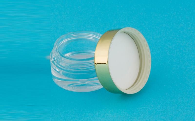 5g Plastic Empty Clear Cream Glitter Jar with Gold Lid