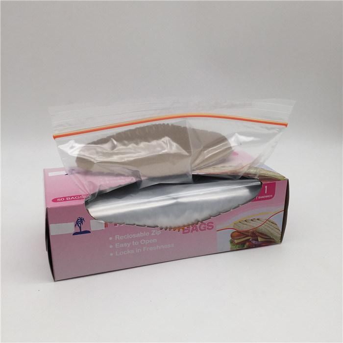 LDPE Virgin Material Transparent Clear Reusable Reclosable Sandwich Packaging Bag