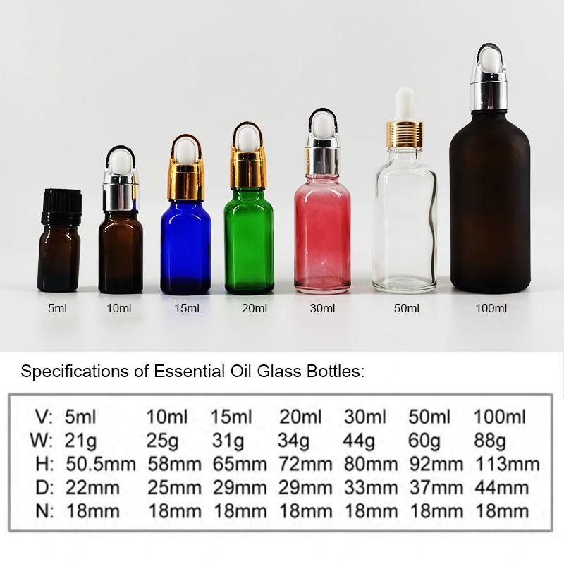 Frosted Amber Essential Oil Glass Bottle 100ml 50ml 30ml 20ml Glass Dropper Bottle