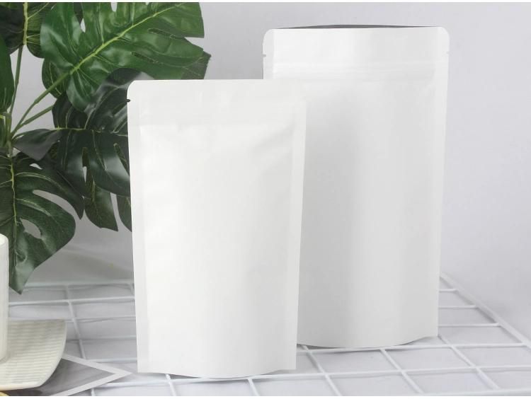 White Kraft Paper Doypack Pouch with Your Printing Food Packaging Bag