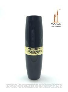 Elegant Modern Design Cosmetic Jar Black Round Lipstick Case for Makeup