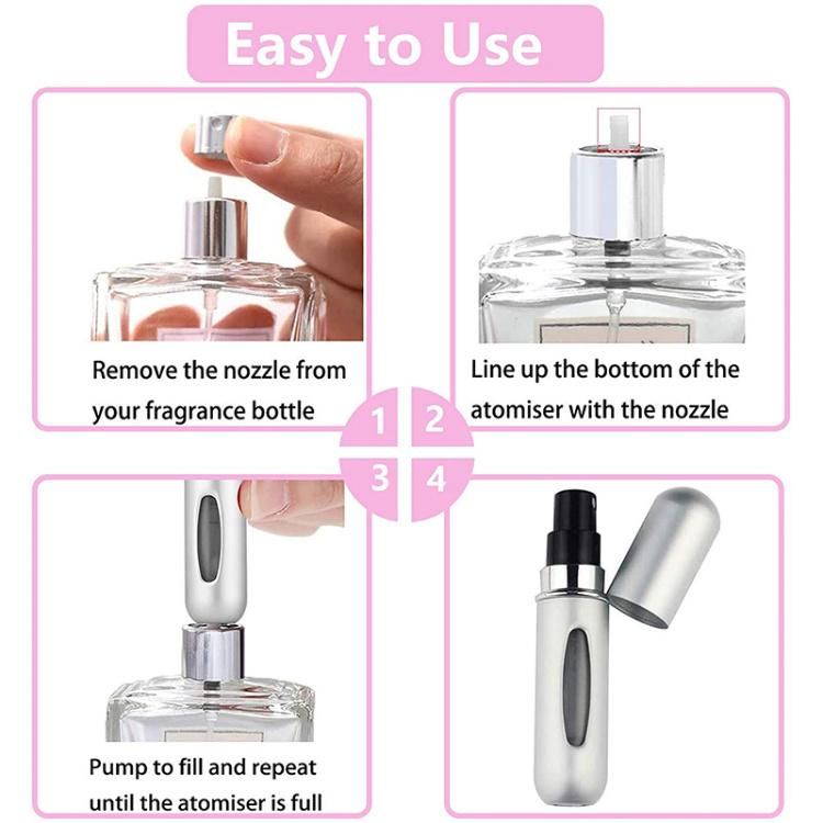 Custom 5ml 8ml Refillable Empty Travel Glass Atomizer Mini Cosmetic Perfume Bottle Mist Spray Bottle