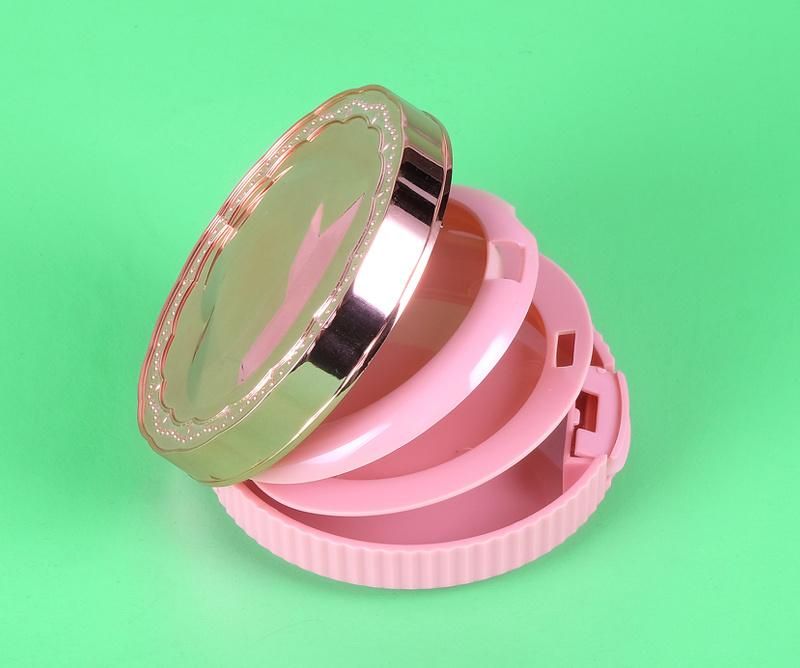 59mm Pan Heart Round Plastic Compact Case Pressed Powder Compact Container Box Wholesale Cosmetic Compact Mirror Case Containers