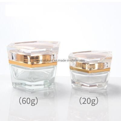 Hex Lotion Glass Bottle for Cosmetic Packing with Pump Head