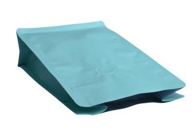 Blue Color Custom Size Flat Bottom Pouch with Valve