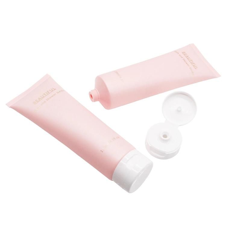 Plastic Squeeze Empty Pink Cosmetic Packaging Tube