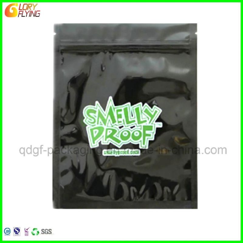 Smelly Proof Food Packaging Plastic Mylar Zipper Bag for Tobacco Packaging