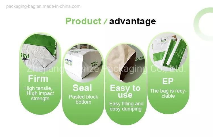 50kg Kraft Paper Cement Bag for Packaging Cement Sand