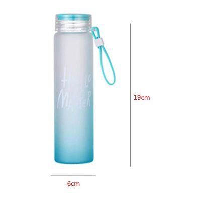 Colored Frosted Glass Water Bottle Heat Resisting