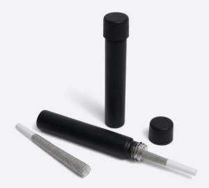 115mm Matte Black Glass Pre-Roll Tubes with Cr Cap (Smooth Black) - Child-Resistant