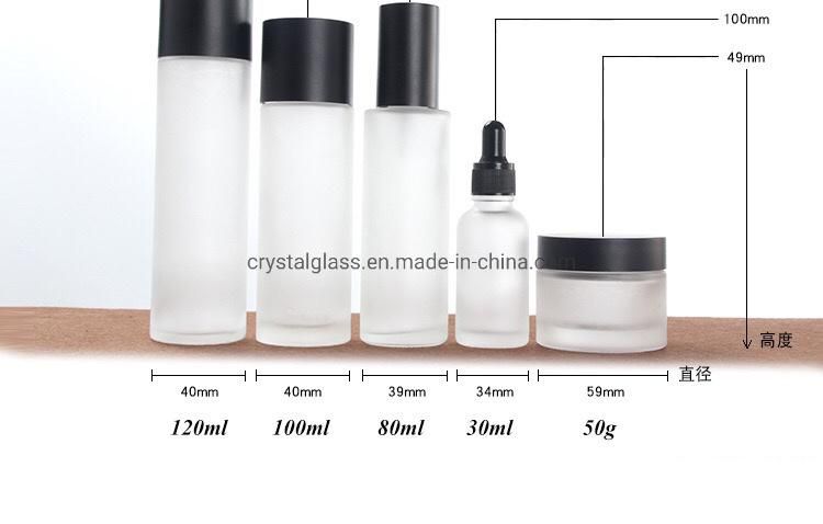 New Style Cosmetic Beautysets for Lotion Bottle and Essential Oil Bottle with Black Caps