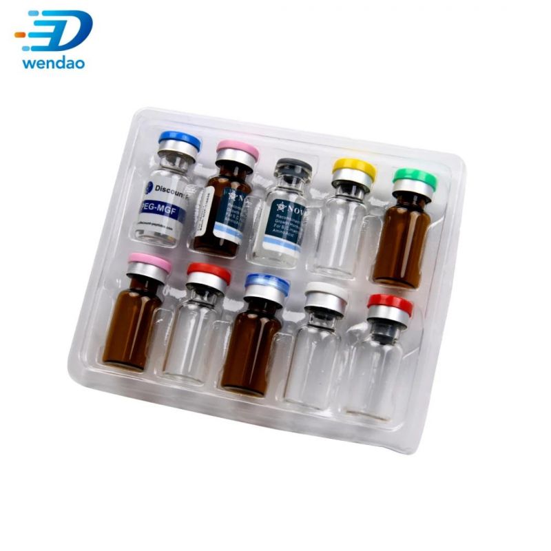 Custom Clear PVC Plastic Hanger Clamshell Double Blister Packaging Box for 2ml Vial