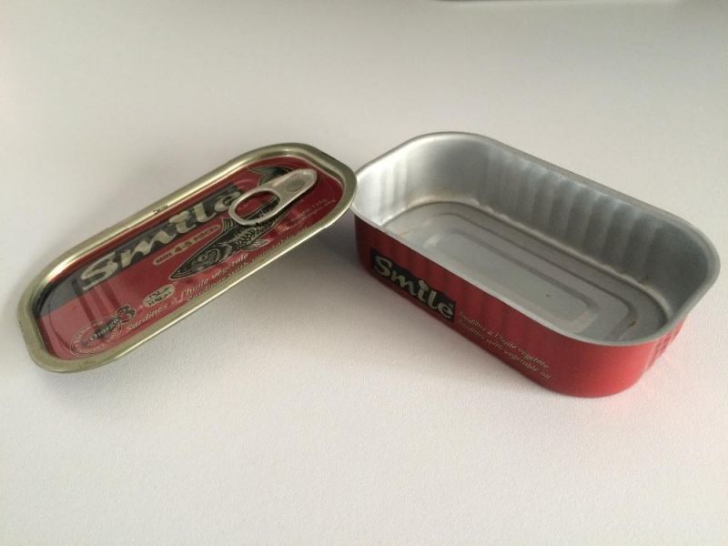 125g Metal Square Empty Food Processing Tin Can with Easy Open Lid for Malaysia Sardine Fish