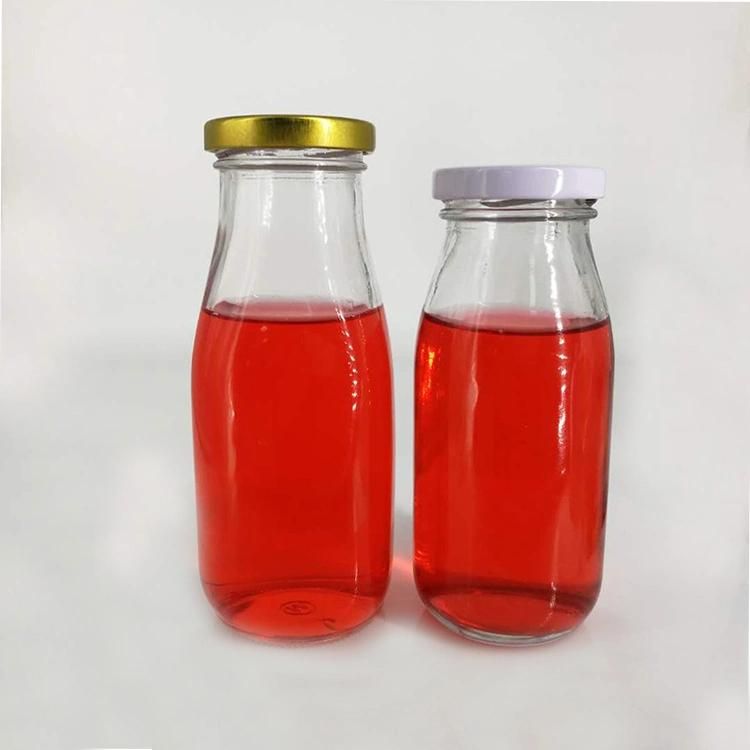 300ml Glass Milk Bottles Juice Beverage Fruit Milk Glass Bottles with Screw Cap