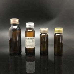 High Quality Medical Use 50ml Amber Oral Liquid Glass Syrup Bottle with Aluminium Cap