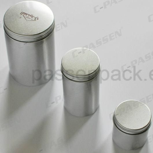 Round Aluminum Tin Canister with Cap for Food Packaging