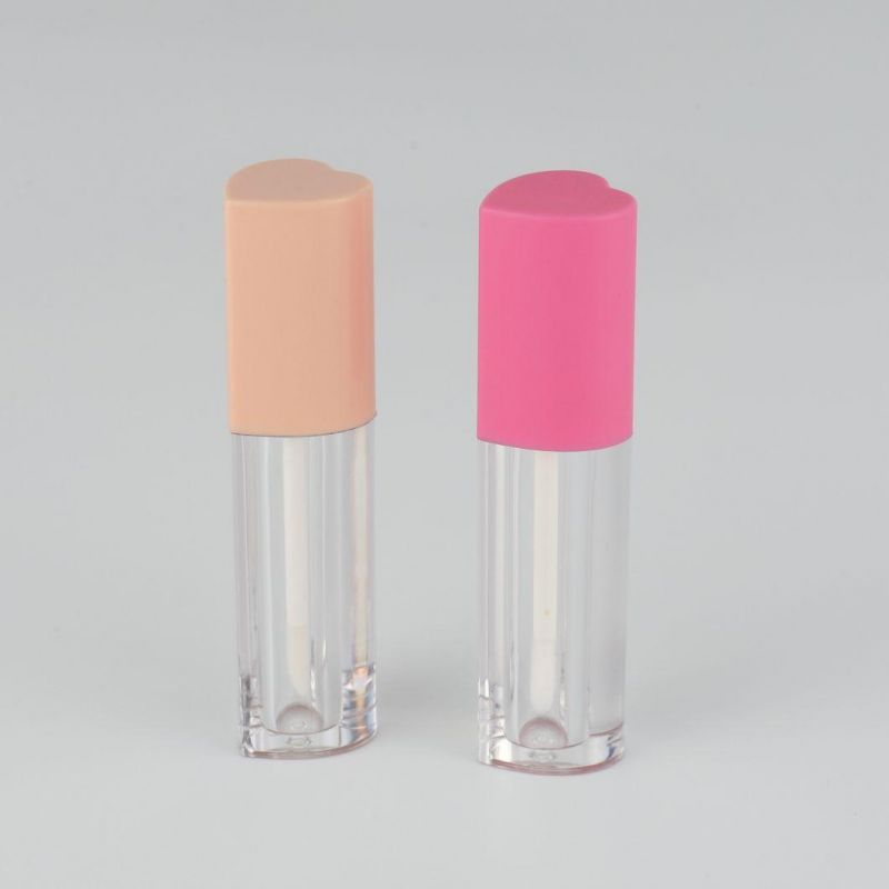 Cute Heart Shape Pink Empty Lipgloss Liptint Bottle Packaging Containers Wand Tube Cosmetic Custom Lip Gloss Tube