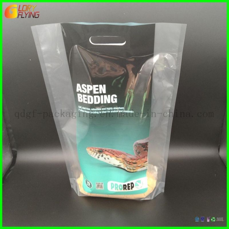 Custom Design Portable Plastic Handle Bag Biodegradable Packaging Bag for Lizard Litter/Snake Litter /Dog Litter /Pet Food Bags