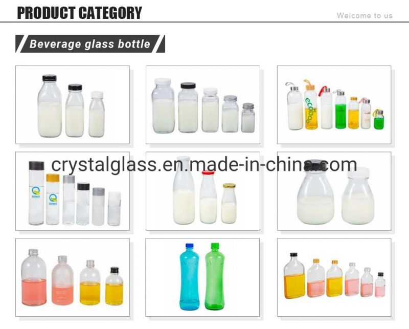 Customized Water Glass Bottle Drinks Juice Beverage Glass Bottleoem 300ml 420ml 500ml 750ml 1L