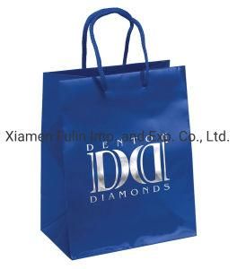 Best Selling Custom Blue Paper Packaging Bag for Clothing/Jewelry