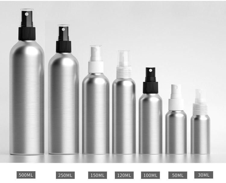 Empty 100ml 250ml 300ml 500ml Aluminum Spray Bottle for Packing Cosmetic Skin Water Hand Sanitizer