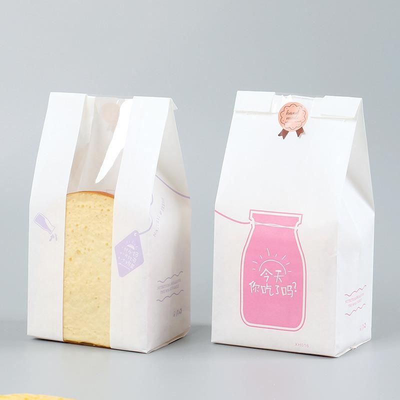 White Bread Toast Paper Bag with Printed Logo Cookies Bag