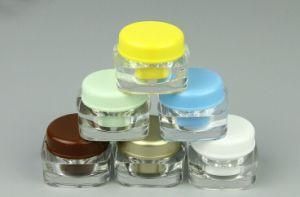 5g Mini Plastic Acrylic Square Jar W/ Round Cap (EF-J39)