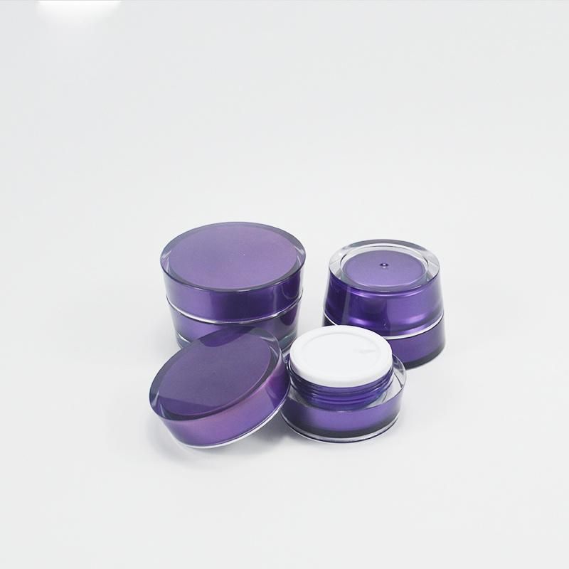 Warehouse Acrylic Cream Jar 15g 30g 50g Plastic Purple Color Face Cream