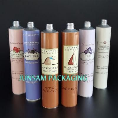 Glossy Printing OEM Aluminum Empty Tube Container Hair Coloring Packaging Open Orifice Octagonal Cap