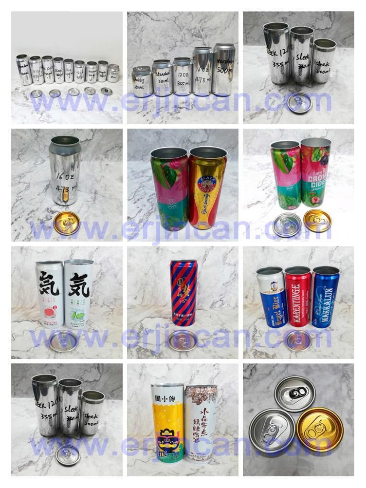 Print and Brite Aluminum Can Slim Standard Sleek 250ml 330ml for Carbonated Beverage Drink