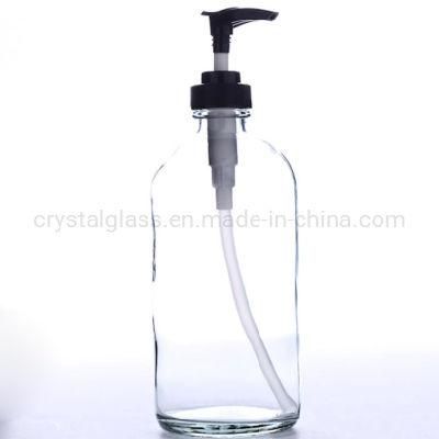 Hand Wash Soup Shampoo Dispenser 500ml Frosted Round Glass Bottle