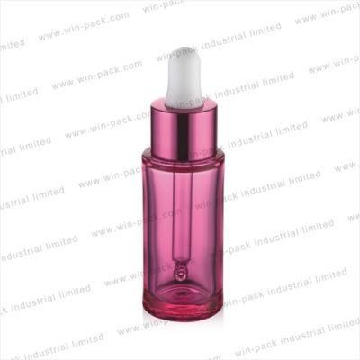 20ml 30ml Custom Design Flat Shoulder Essential Oil Serum Plastic Bottles with Green or Red Color