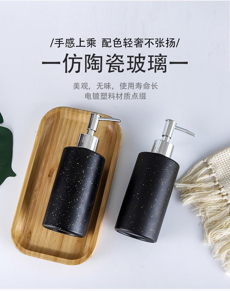 China Wholesale Luxury 350ml Glass Hand Sanitizer Shampoo Bottle Shower Gel Foam Lotion Pump Bottle for Care Products Packaging Fake Porcelain by Glass