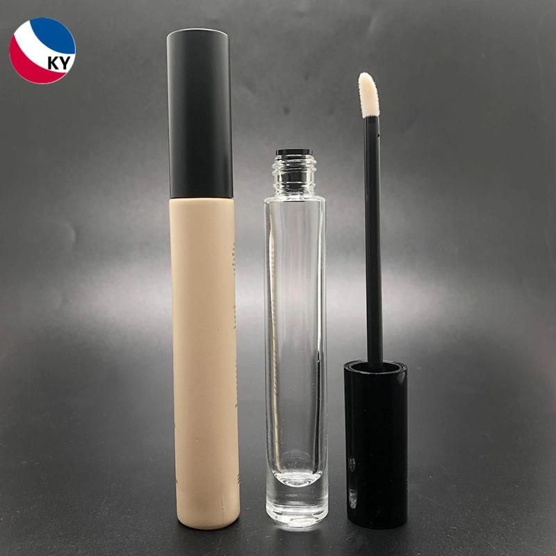 Wholesale Eyeliner Mascara Empty Round Lipstick Container Glass 10ml Cosmetic Lip Gloss Tubes